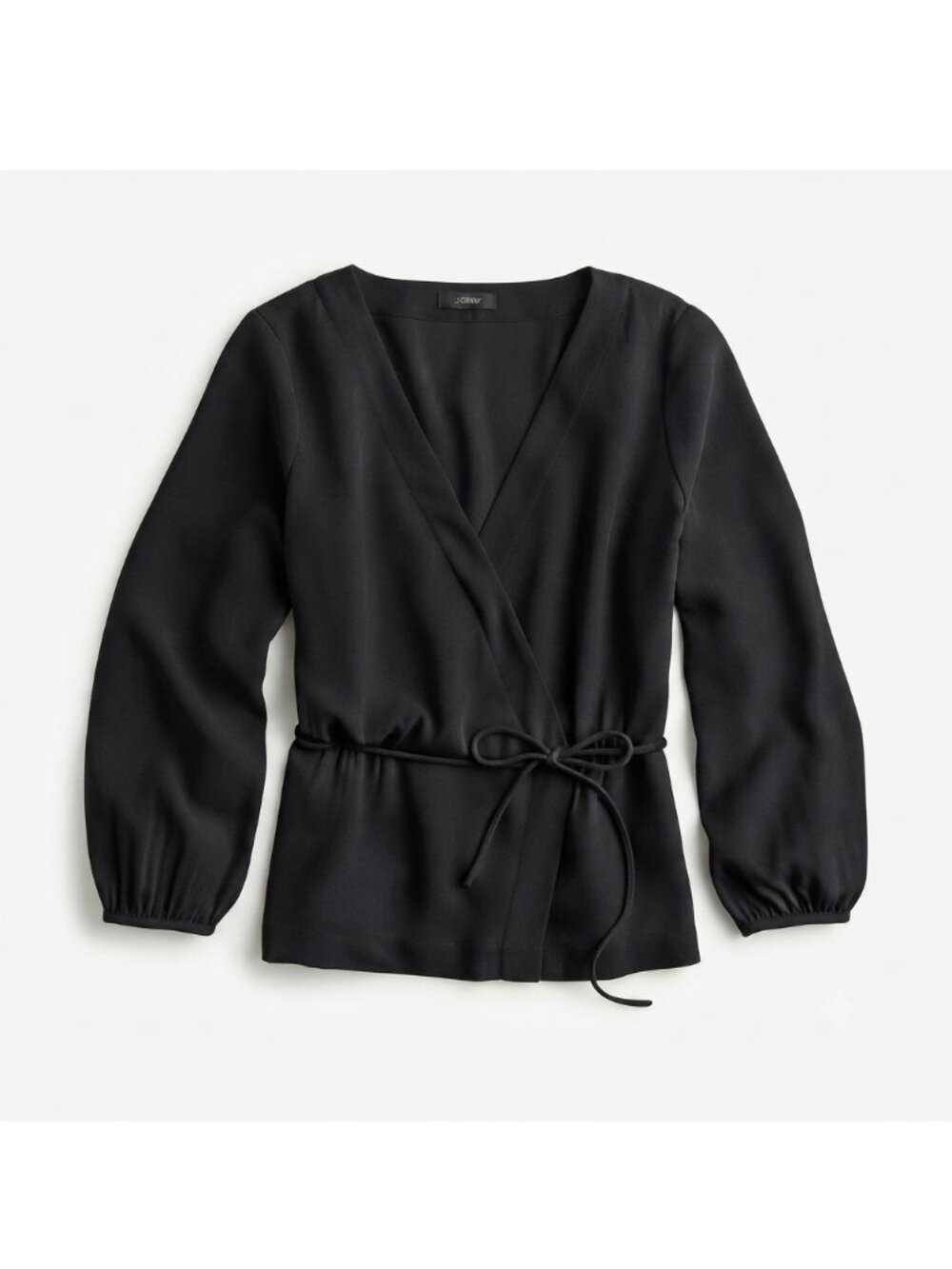 J.Crew Drapey Crepe Faux Wrap Top Black Size 4